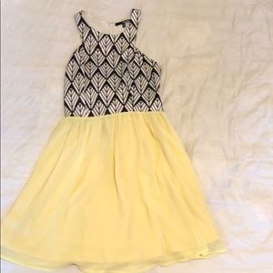 Yellow Black and White Festive Dress